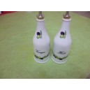 DUO HUILE et VINAIGRE forme bouteille en porcelaine DECOR OLIVES