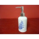 POMPE A SAVON RONDE 26cl decor bleu LUISA / distributeur de savon en porcelaine 