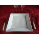 ASSIETTE PLATE CARREE modèle JAPAN  27cm x 27cm en porcelaine blanche